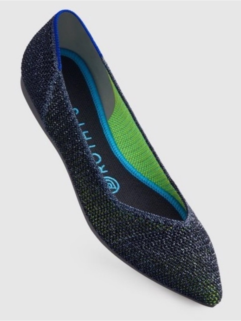 Rothy’s Metallic Lattice The Point - Navy - Size 11 - NWOB